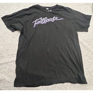 Footloose T-Shirt Men's Size Medium Solid Causal Retro  Crew Neck Black